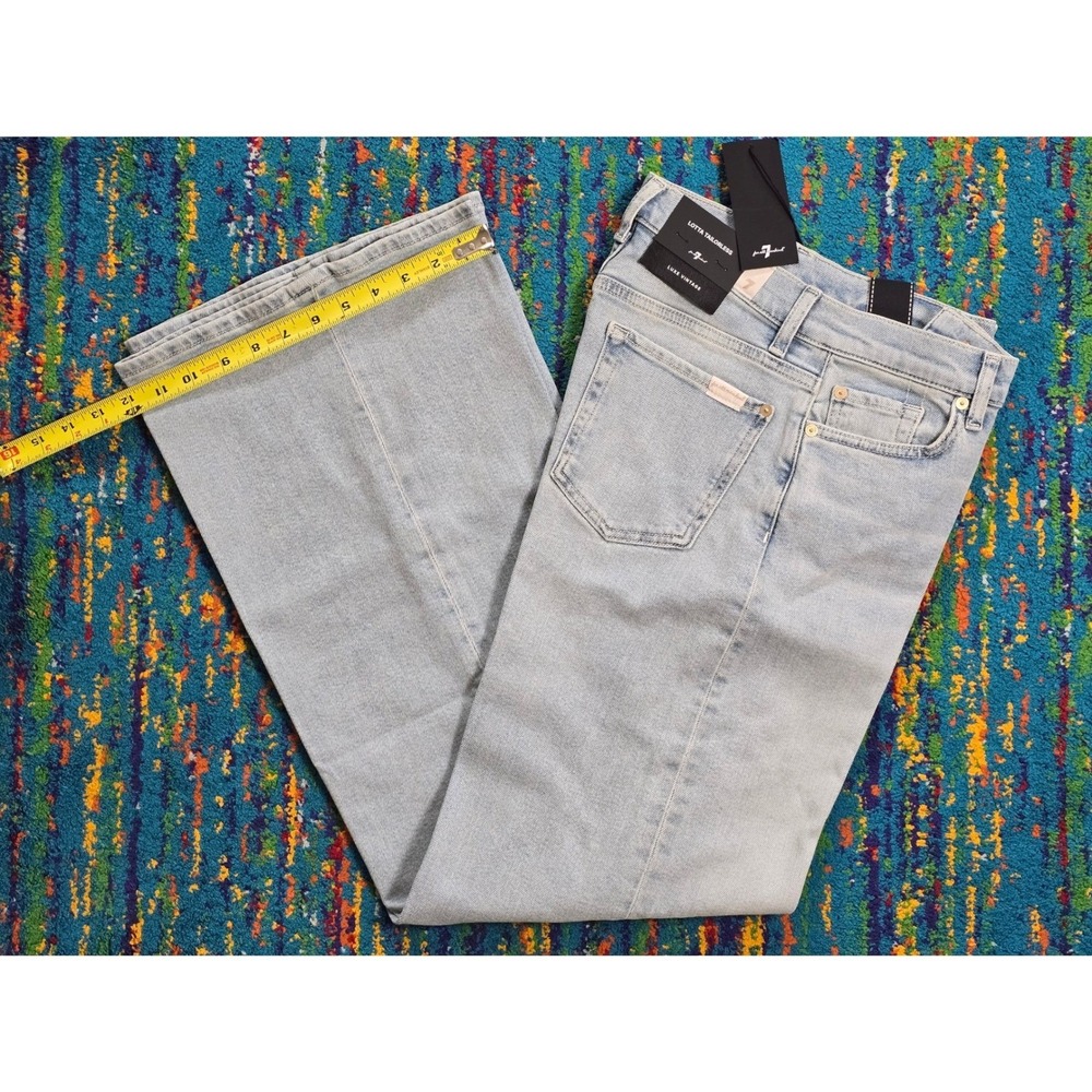 NWT 7 For All Mankind Lotta Tailorless Jeans In Frozen‎ Wash Wide Leg SZ 30 x 32